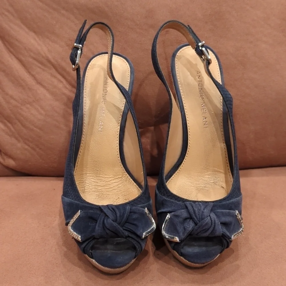 Antonio Melani Women's Leather Wedge Heel Size 6.5